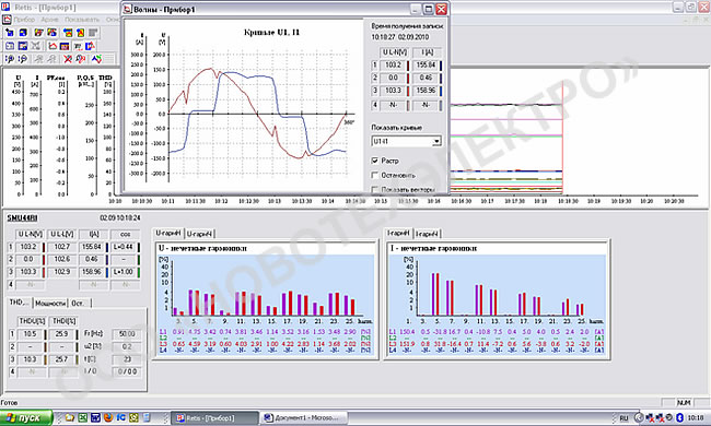 Измерения показателей качества электроэнергии (ПКЭ) работы 12-пульсного тиристорного привода 6кВ